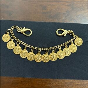 Gold Coin Charm Bracelet